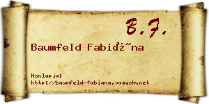 Baumfeld Fabiána névjegykártya
